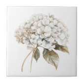 Elegante witte ivoren hortensia frans land tegeltje (Voorkant)