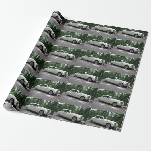 Elegante witte Jaguar MK IX Cadeaupapier (Uitgerold)