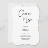Elegante witte juichen om te houden van script bru kaart (Voorkant)