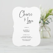 Elegante witte juichen om te houden van script bru kaart (Staand voorkant)