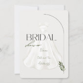 Elegante witte jurk bruids douche uitnodiging (Voorkant)