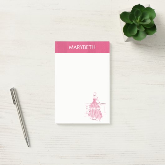 Elegante witte jurk gepersonaliseerde Post-It-noti Post-it® Notes (Kantoor)