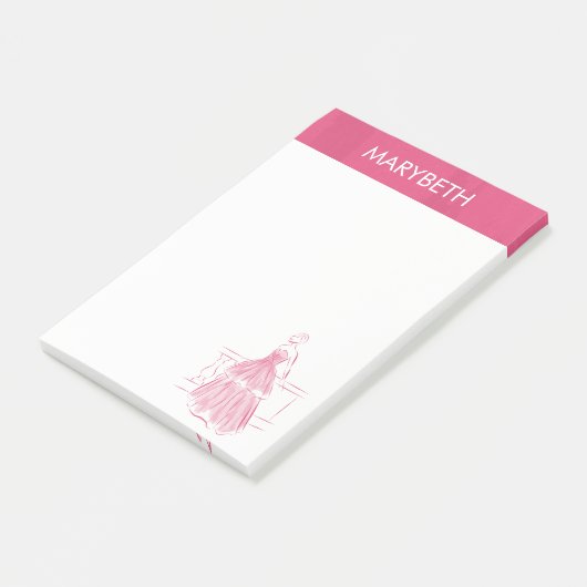 Elegante witte jurk gepersonaliseerde Post-It-noti Post-it® Notes (Schuin)