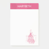 Elegante witte jurk gepersonaliseerde Post-It-noti Post-it® Notes (Voorkant)