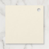 Elegante witte jurk op grijs - stijlvolle bruidsdo bedankjes labels (Achterkant)