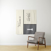 Elegante witte jurk op grijs - stijlvolle bruidsdo wandkleed (In situ)