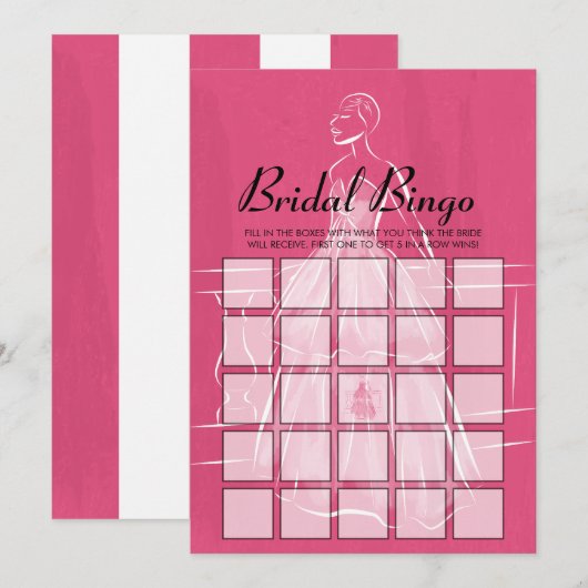 Elegante witte jurk Vrijgezellenfeest bingo spel K Kaart (Voorkant / Achterkant)