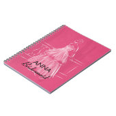 Elegante witte jurk Vrijgezellenfeest gunst Notiti Notitieboek (Linkerzijde)