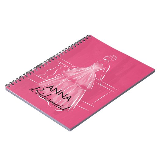 Elegante witte jurk Vrijgezellenfeest gunst Notiti Notitieboek (Linkerzijde)