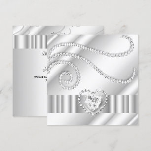 Elegante witte juweel diamanten zilveren verjaarda kaart