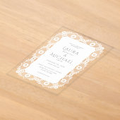 Elegante witte kant acryl uitnodigingen (Laagn)
