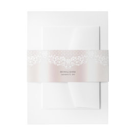 Elegante witte kant bloem uitnodigingen wikkel