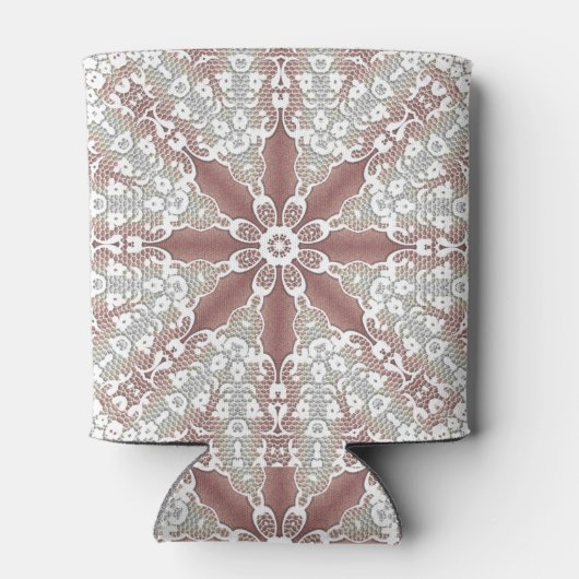 Elegante witte kant Bloemen bruiloft gunst Koelbox Blikjeskoeler (Achterkant)