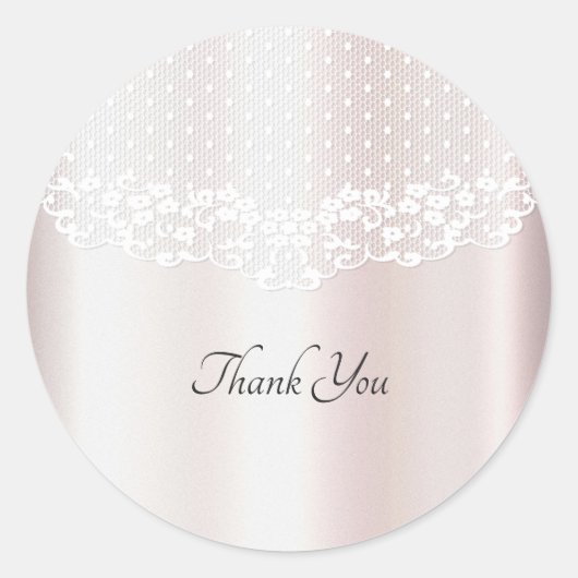 Elegante witte kant Bloemen bruiloft Sticker (Voorkant)