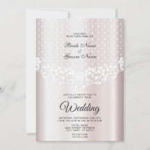 Elegante witte kant Bloemen bruiloft uitnodiging