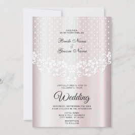 Elegante witte kant Bloemen bruiloft uitnodiging