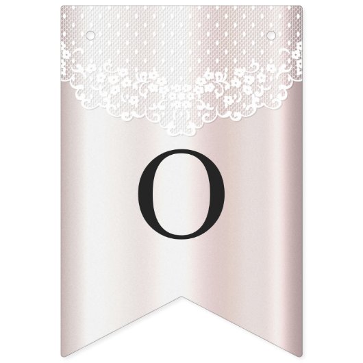 Elegante witte kant Bloemen Bunting Vlag Vlaggetjes (Tweede vlag)