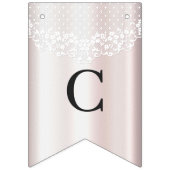 Elegante witte kant Bloemen Bunting Vlag Vlaggetjes (Eerste vlag)