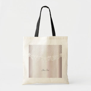 Elegante witte kant Bloemen Canvas tas