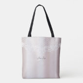 Elegante witte kant Bloemen Canvas tas (Achterkant)