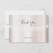 Elegante witte kant Bloemen Dank u kaart (Voorkant)