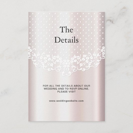 Elegante witte kant Bloemen Detail Behuizing Kaart (Voorkant)