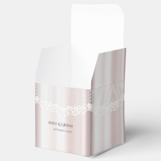 Elegante witte kant Bloemen Favoriet Box Bedankdoosjes (Geopend)