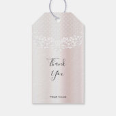 Elegante Witte Kant Bloemen Gift Label Cadeaulabel (Achterkant)