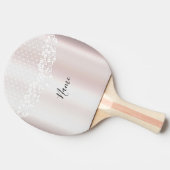 Elegante witte kant Bloemen Ping Pong Paddle Tafeltennisbatje (Zijkant)