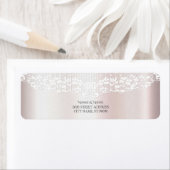 Elegante witte kant Bloemen Retour Adres Label (Insitu)