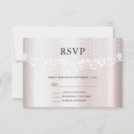 Elegante witte kant Bloemen RSVP kaart