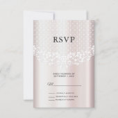 Elegante witte kant Bloemen RSVP kaart (Voorkant)