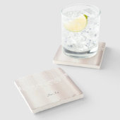 Elegante witte kant Bloemen Steen Onderzetter (Zijkant)