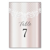 Elegante witte kant Bloemen Tafelnummer (Voorkant)