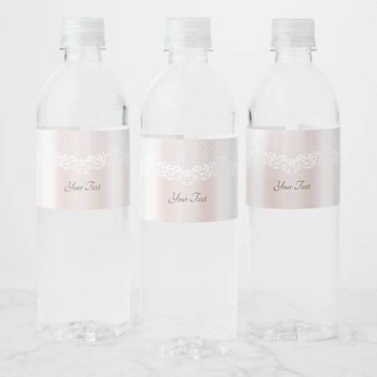 Elegante witte kant Bloemen Water Fles Label Waterfles Etiket (Flessen)