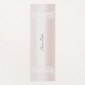 Elegante witte kant Bloemen Yoga Mat (Voorkant)