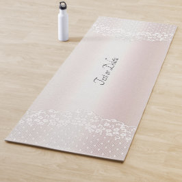 Elegante witte kant Bloemen Yoga Mat