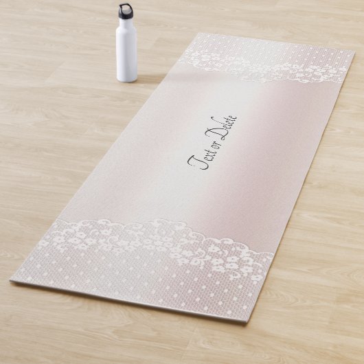 Elegante witte kant Bloemen Yoga Mat (In situ)