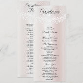 Elegante witte kant bloemenbruiloft programma programmakaart (Voorkant / Achterkant)
