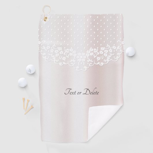 Elegante witte kant bloemengolfhanddoek golfhanddoek (Insitu)