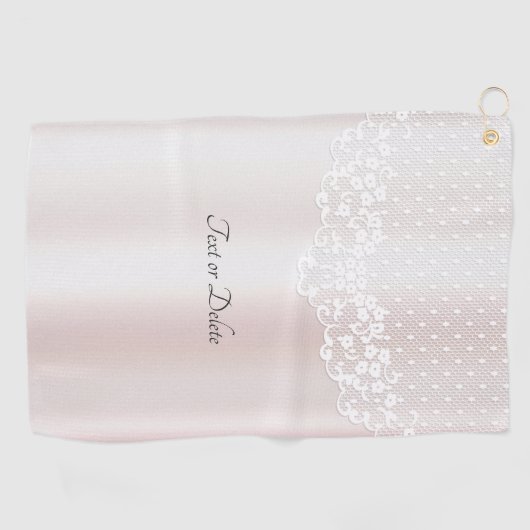 Elegante witte kant bloemengolfhanddoek golfhanddoek (Horizontaal)