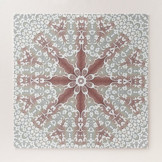 Elegante witte kant bloemenlegpuzzel legpuzzel (Horizontaal)