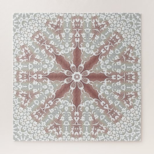 Elegante witte kant bloemenlegpuzzel legpuzzel (Verticaal)