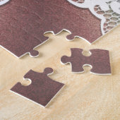 Elegante witte kant bloemenlegpuzzel legpuzzel (Zijkant)