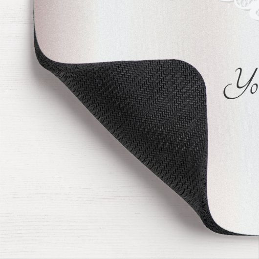 Elegante witte kant bloemenmousepad muismat (Hoek)