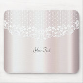 Elegante witte kant bloemenmousepad muismat (Voorkant)