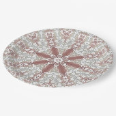 Elegante witte kant bloemenpapier Bord (Gekanteld)