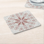 Elegante witte kant bloemenpapier Onderzetter (Schuin)