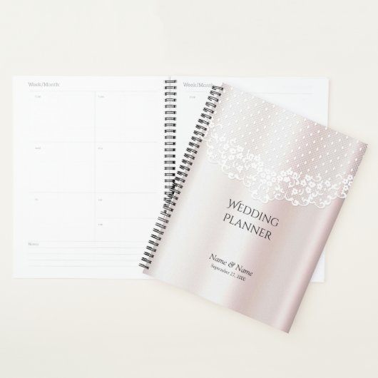 Elegante witte kant bloemenplanner planner (Display)