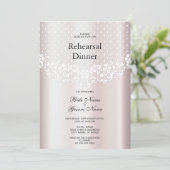 Elegante witte kant bloemenrepetitie diner kaart (Staand voorkant)